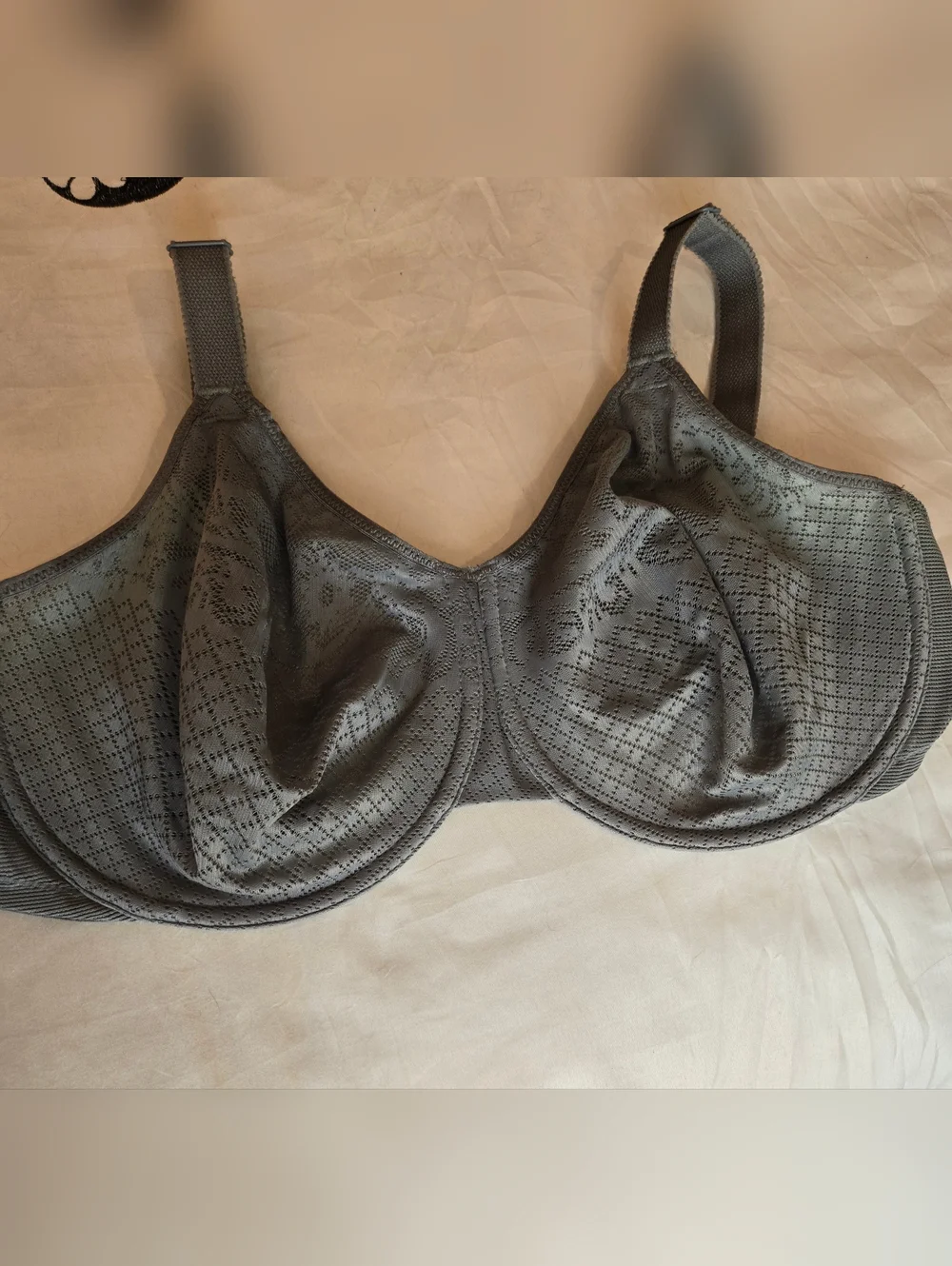 Wacoal Grayish Blue Lace-Overlay Full Coverage Minimizer Bra - Picture 4 of 5